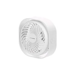 Rockrose Frozen II 3-Speed Ultra-Portable Rechargeable Desktop Mini Fan with 360&deg; Tilting Head &ndash; White